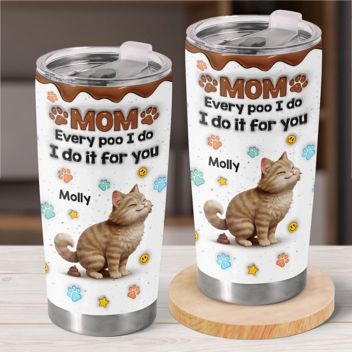 Custom 3D Inflated Effect Printed Tumbler - Personalized Birthday Gifts For Cat Lovers. Cat Mom And Dad - Hope You Love My Gift