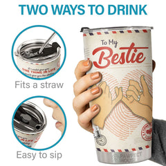 A Truly Great Friend Is Hard To Find You Are Irreplaceable - Tumbler - To My Bestie. Gift For Bestie. Best Friend. Sister. Birthday Gift For Bestie And Friend