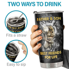 I Know It's Not Easy For A Man To Raise A Child - Tumbler - To My Dad. Gift For Dad. Dad Gift From Daughter And Son. Birthday Gift For Dad