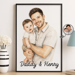 Custom Photo Vertical Poster - Personalized Father's Day Birthday Gifts For Dad. Grandpa - Always Proud To Call You Dad