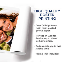 Custom Photo Funny Caricature Vertical Poster - Personalized Anniversary Wedding Gifts For Husband And Wife. Him And Her - Officially Stuck Together Forever