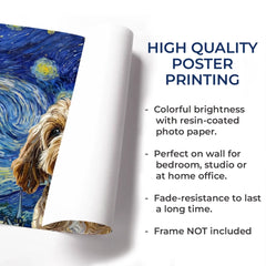 Custom Photo Horizontal Poster - Personalized Birthday Gifts For Dog Cat Lovers. Dog Dad And Mom. Cat Owners - Starry Night. Puppy Spotlight