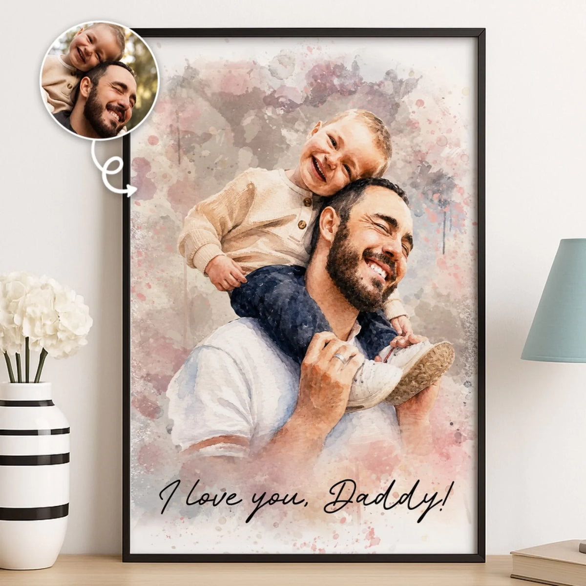 Custom Photo Vertical Poster - Personalized Father's Day Birthday Gifts For Dad. Grandpa - Dad Makes Every Day Special