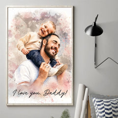 Custom Photo Vertical Poster - Personalized Father's Day Birthday Gifts For Dad. Grandpa - Dad Makes Every Day Special