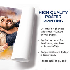 Custom Photo Vertical Poster - Personalized Father's Day Birthday Gifts For Dad. Grandpa - Forever Thankful For Dad's Love