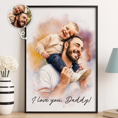 Custom Photo Vertical Poster - Personalized Father's Day Birthday Gifts For Dad. Grandpa - Forever Thankful For Dad's Love