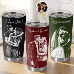 Custom Photo Tumbler - Personalized Anniversary Wedding Gifts For Husband And Wife. Him And Her - Better Together