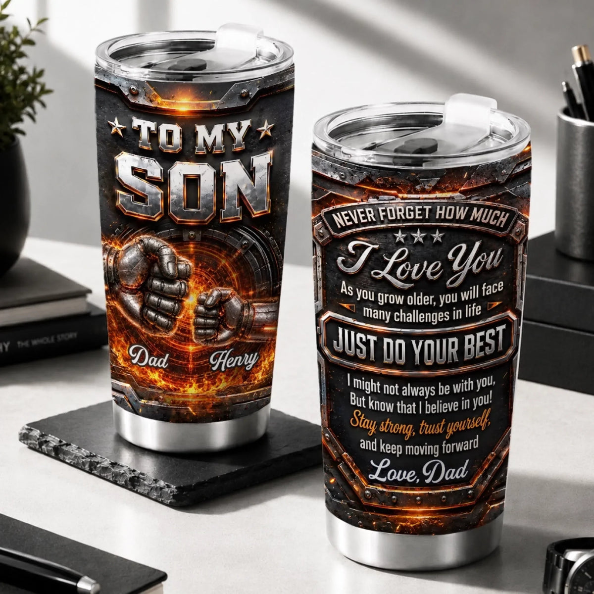 Custom Tumbler - Personalized Birthday Gifts For Son - Never Forget That I Love You