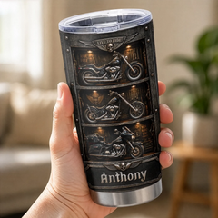 Custom Biker Tumbler - Personalized Birthday Gifts For Husband. Son. Grandson. Brother. Grandpa. Dad. Yourself - Live To Ride Ride To Live
