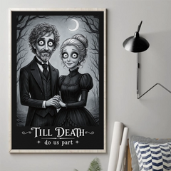Custom Photo Vertical Poster - Personalized Halloween Anniversary Wedding Gifts For Husband And Wife. Him And Her - Shadows Of Endless Love