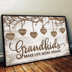 Custom Horizontal Poster - Personalized Birthday Gifts For Mom. Grandma - Blessed With Every Grand Child
