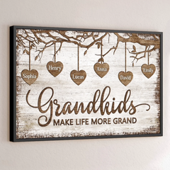 Custom Horizontal Poster - Personalized Birthday Gifts For Mom. Grandma - Blessed With Every Grand Child