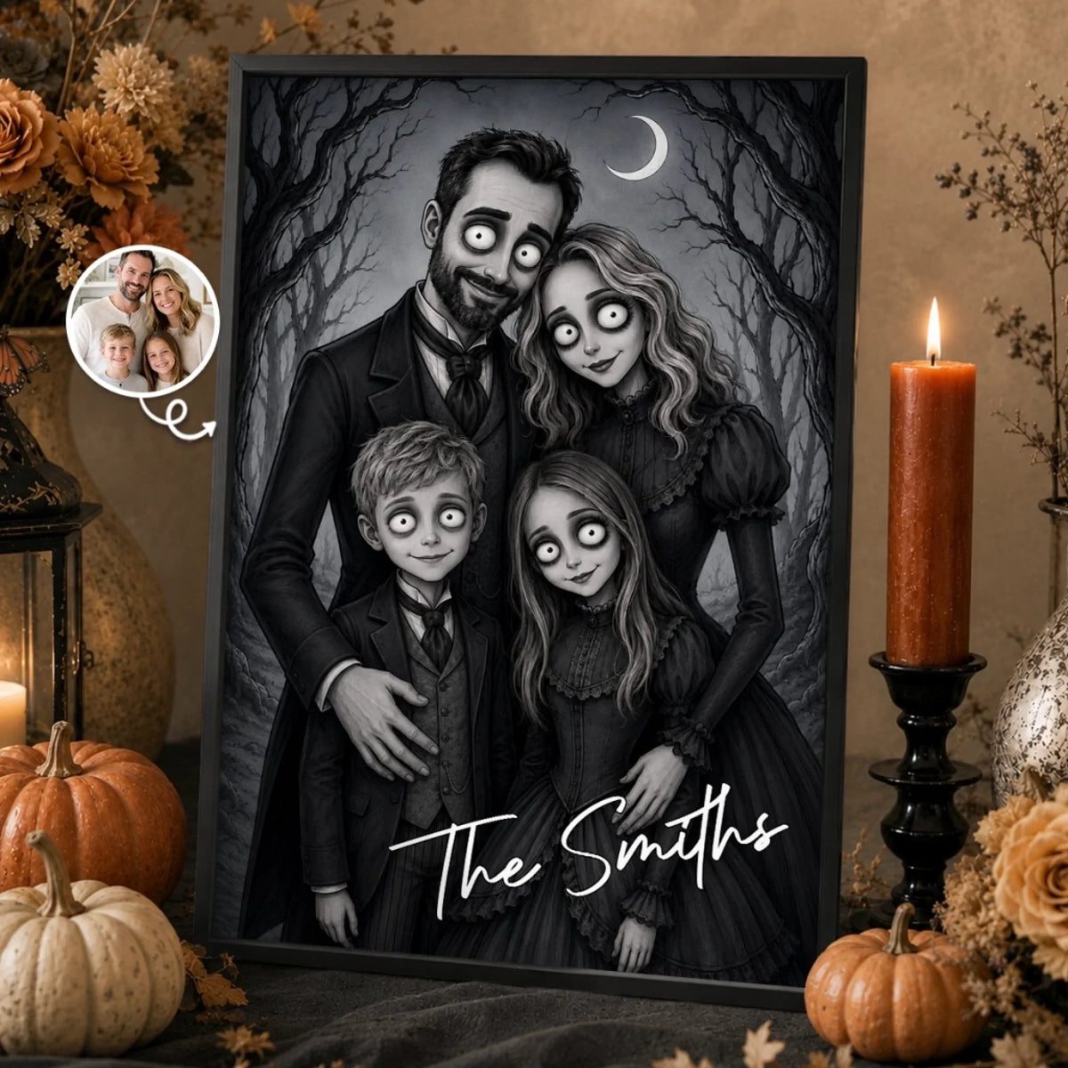 Custom Photo Vertical Poster - Personalized Halloween Decor Birthday Gifts For Mom. Dad. Brother. Sister - Spooky Fun With My Favorite People