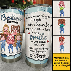 Because Of You. I Smile A Lot More - Personalized Tumbler