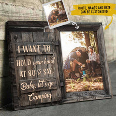 Baby Let's Go Camping - Upload Image. Gift For Couples - Personalized Name & Date Canvas