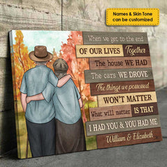 At The End Of Our Lives - Personalized Horizontal Canvas - Gift For Couples. Husband Wife
