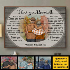 I Love You More Than Anything - Personalized Horizontal Poster - Gift For Couples. Husband Wife