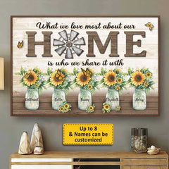 What We Love Most About Our Home - Personalized Horizontal Poster - Gift For Couples. Husband Wife