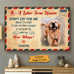 A Letter From Heaven - Upload Image. Personalized Horizontal Poster