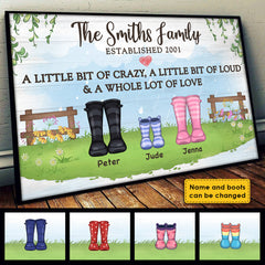 A Little Bit Of Crazy. A Little Bit Of Loud & A Whole Lot Of Love - Personalized Horizontal Poster