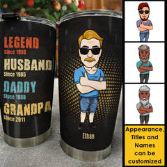 Legend Husband Daddy - Personalized Tumbler - Gift For Dad. Grandpa