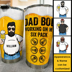 Dad Bod Working On My Six Pack - Gift For Dad. Grandpa - Personalized Tumbler