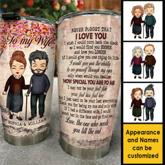 To My Wife Never Forget That I Love You - Gift For Couples. Personalized Tumbler