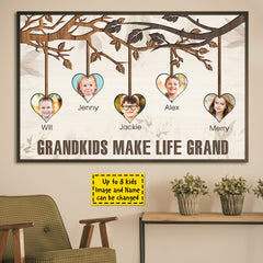 Let Grandkids Make Life Grand - Upload Image. Personalized Horizontal Poster