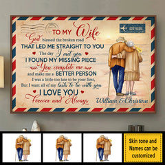 To My Wife I Love You Forever And Always - Gift For Couples. Personalized Horizontal Poster