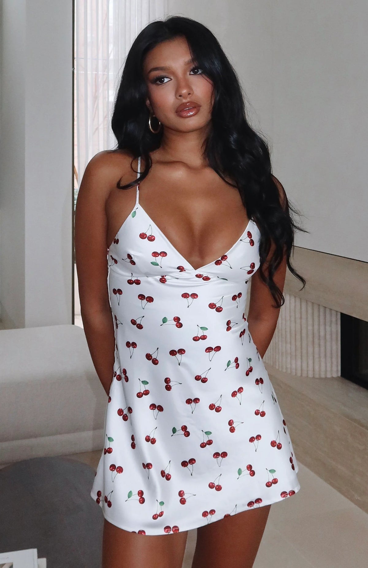 Let's Get Going Mini Dress Cherry