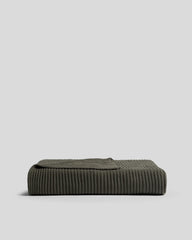 Organic Rib Knit Throw (Thyme)