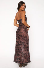 High Voltage Maxi Dress Mahogany Leaffall