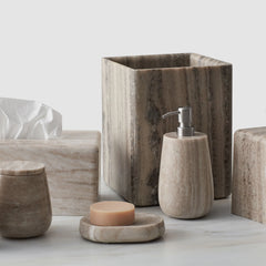Riya Marble Wastebasket