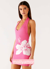 Aloha Knit Mini Dress - Pink