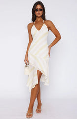 On His Mind Midi Dress Citrus Stripe