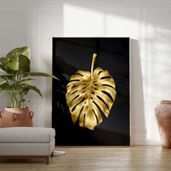 Golden Monstera Print