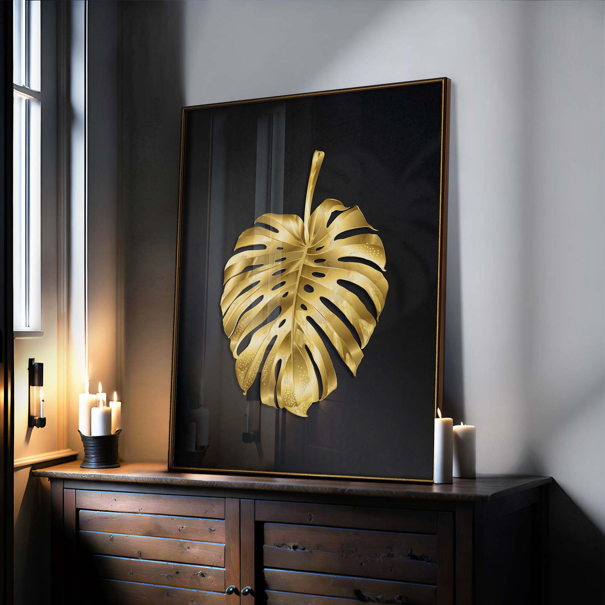 Golden Monstera Print