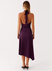 Casta Halterneck Midi Dress - Plum