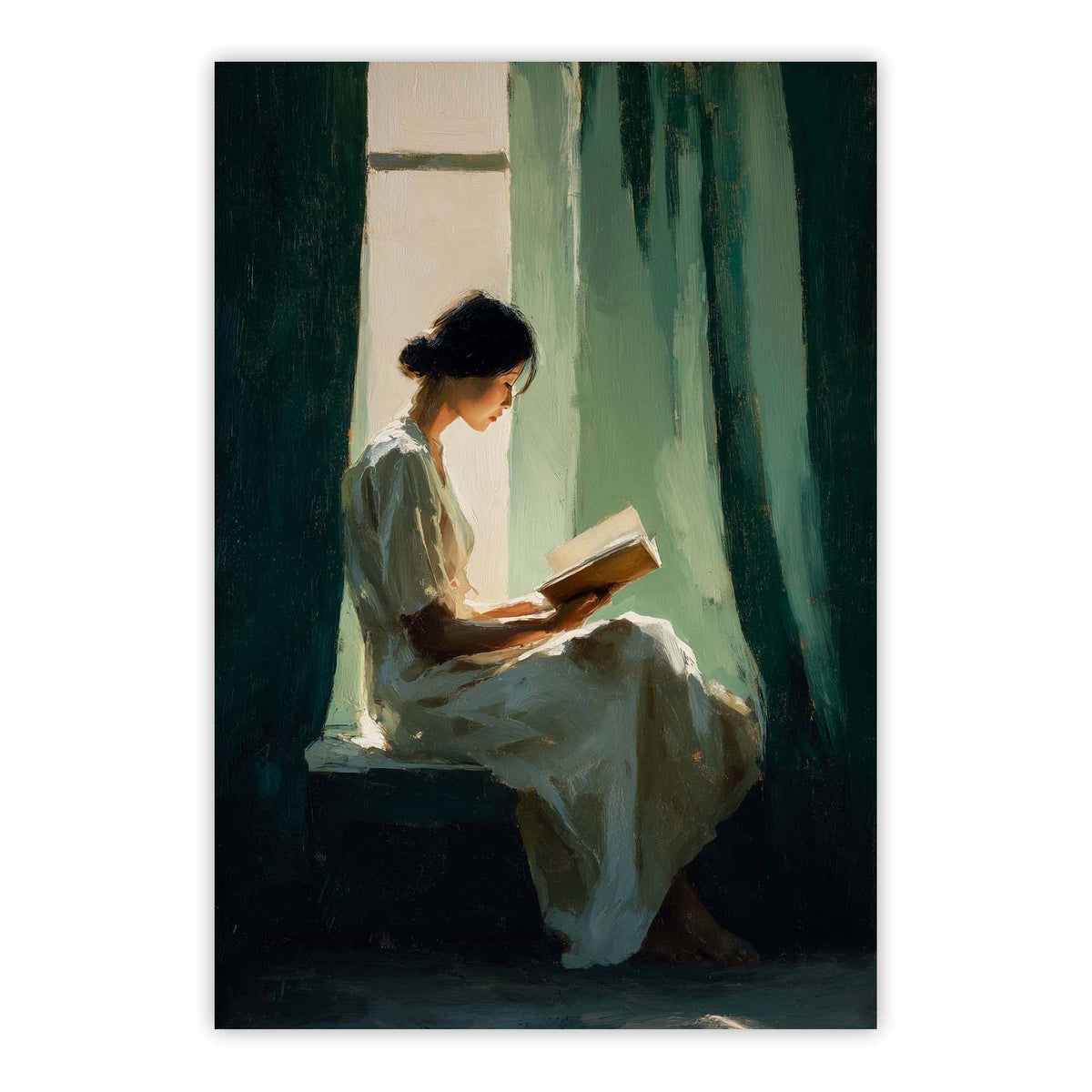 Curtain and Book Print