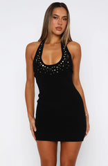 Be Forgiven Knit Mini Dress Black