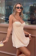 In The Back Of My Mind Mini Dress Cream/Choc Polka Dot
