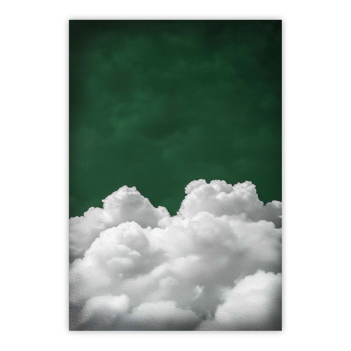 Deep Green Billowing Cloud Print