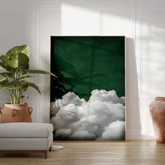 Deep Green Billowing Cloud Print