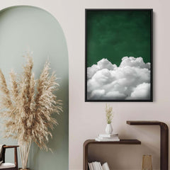 Deep Green Billowing Cloud Print