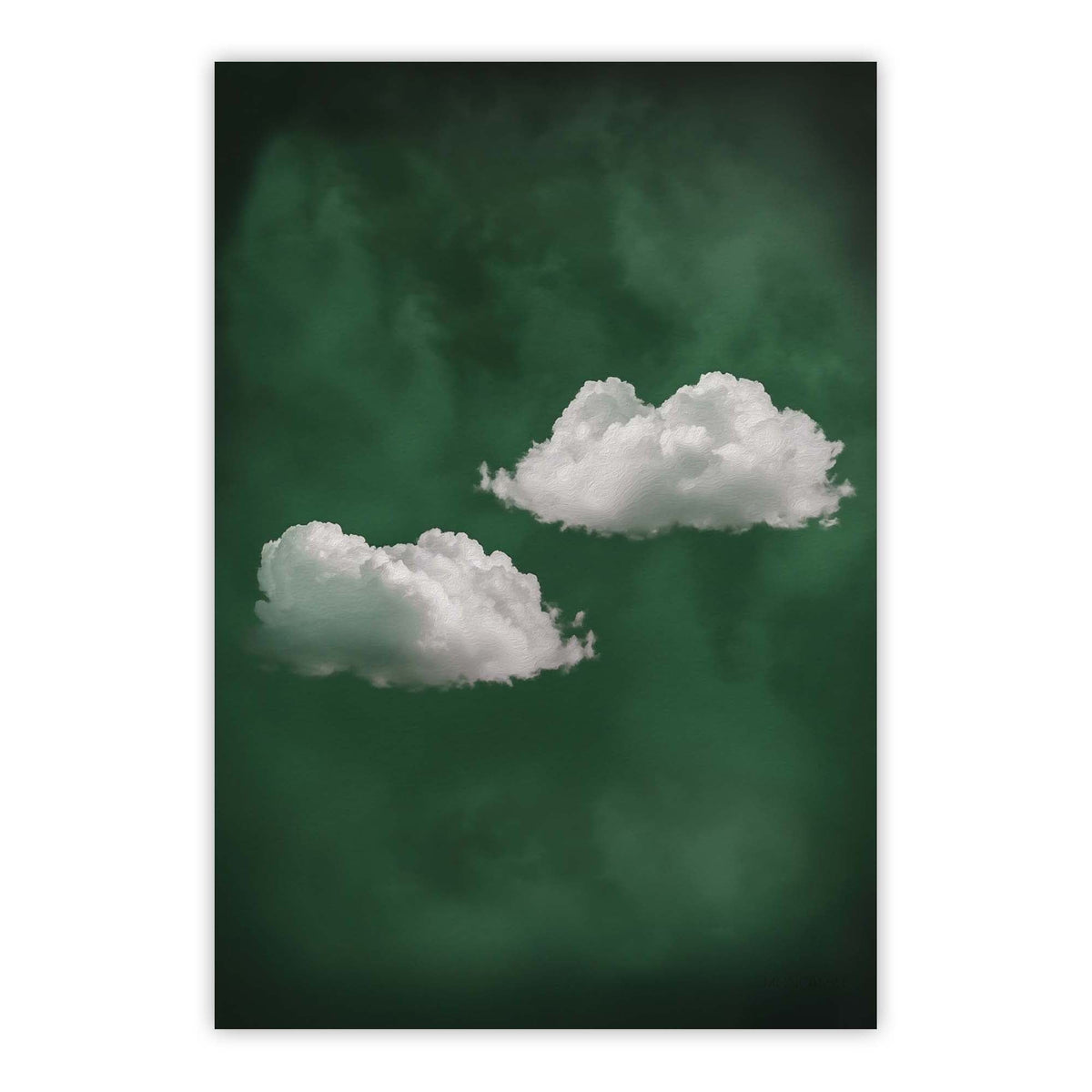 Deep Green Cloud Duo Print