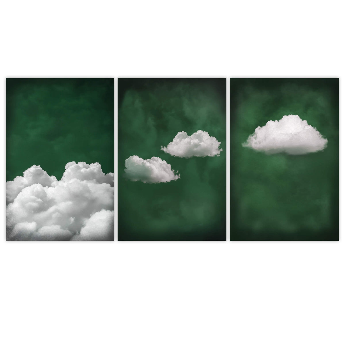 Deep Green Cloud Set of 3 Prints