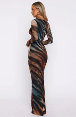 Let Me Think Long Sleeve Maxi Dress Opal Surge