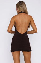 Palm Springs Oasis Mini Dress Chocolate