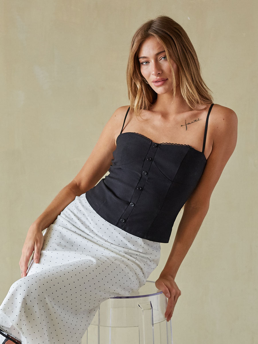 Estelle Button Up Bustier Top