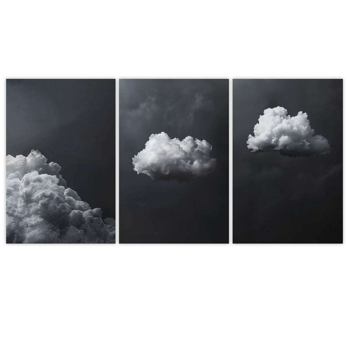 Grey Clouds Set of 3 Prints